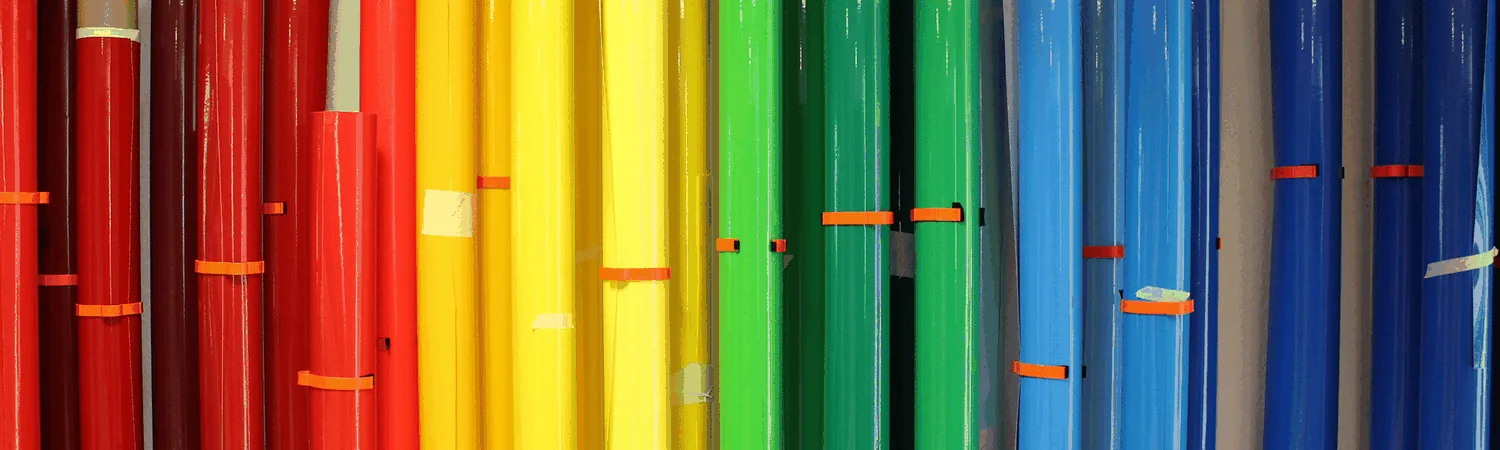 Beschriftung mit Folientexten und digital bedruckten Folien.