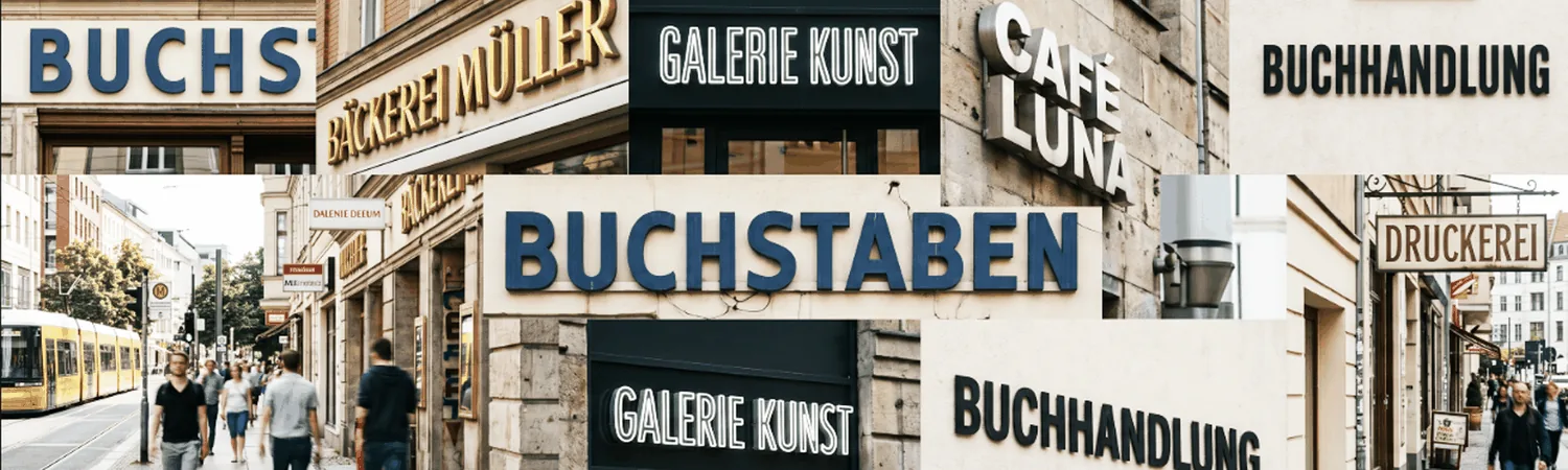 Individuelle Buchstaben aus Acryl, Aluminium oder Edelstahl für Gewerbeobjekte oder Läden.